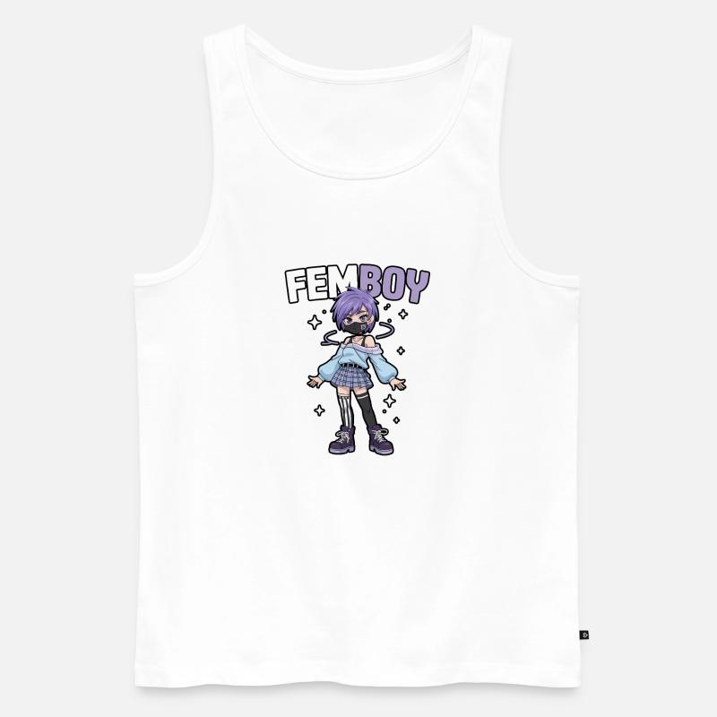 Femboy im Emo-Look mit Glitzer - Männer Premium Bio Tank Top - Weiß