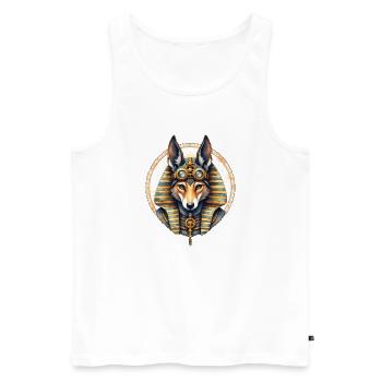 Egyptian Husky Steampunk Style - Men's Premium Organic Tank Top - white - Front - AI Model Male 178 light (178cm)