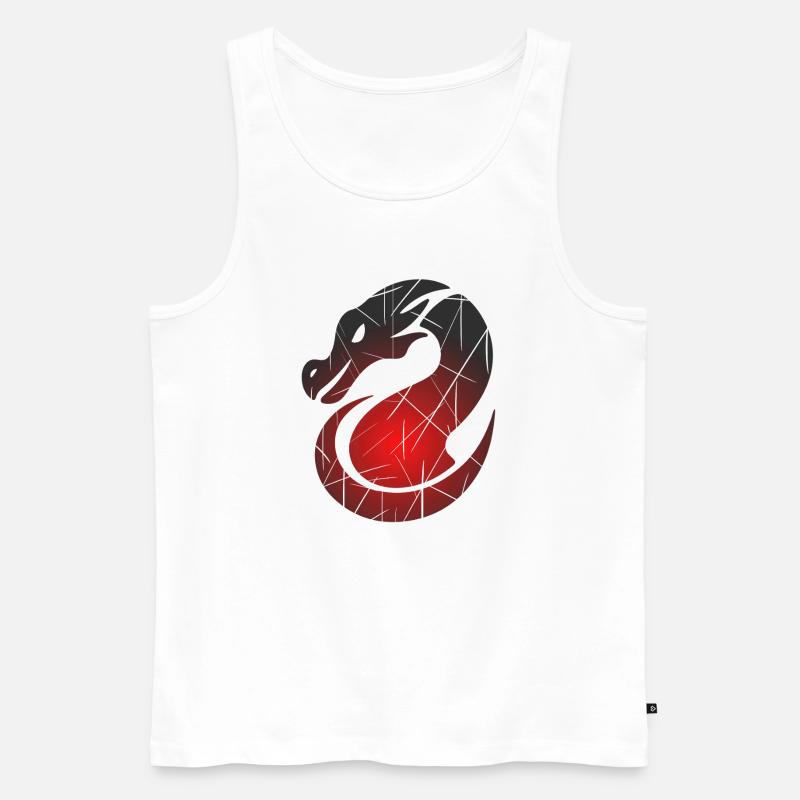 Roter Drachen mit Split-Textur - Männer Premium Bio Tank Top - Weiß