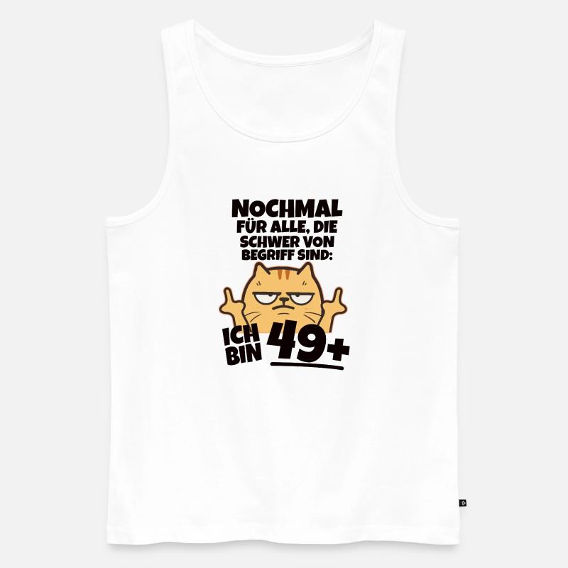 Ich bin 49 plus Mittelfinger - Männer Premium Bio Tank Top - Weiß