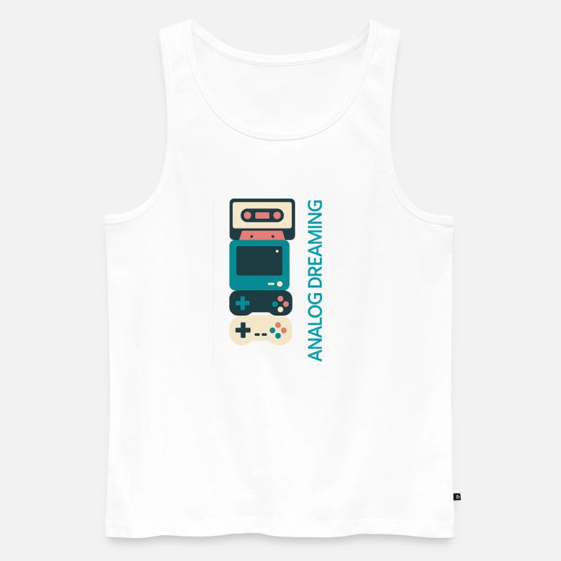 Analog Dreaming Console Stack - Men's Premium Organic Tank Top - white