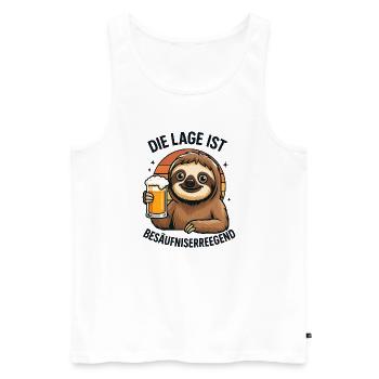 Die Lage Ist Besäufnisergend - Männer Premium Bio Tank Top - Weiß - Vorne - Michal (187cm)