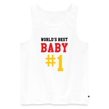 Meilleur bébé - Naissance - Enfant - Débardeur bio Premium Homme - blanc - Devant - AI Model Male 178 light (178cm)
