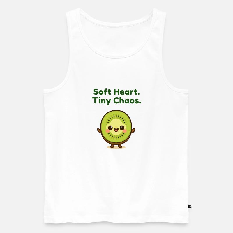 Softe Herz Tiny Chaos Kiwi - Männer Premium Bio Tank Top - Weiß