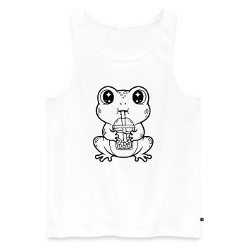 Grenouille mignonne avec design artistique en tisane bubble - Débardeur bio Premium Homme - blanc - Devant - Michal (187cm)