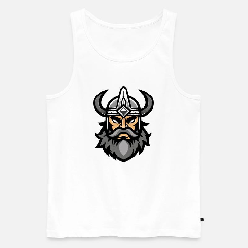 Wikinger Kopf Valhalla - Männer Premium Bio Tank Top - Weiß