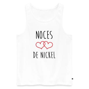 Nickel-Hochzeit 28 Jahre Glück und Liebe - Männer Premium Bio Tank Top - Weiß - Vorne - Michal (187cm)