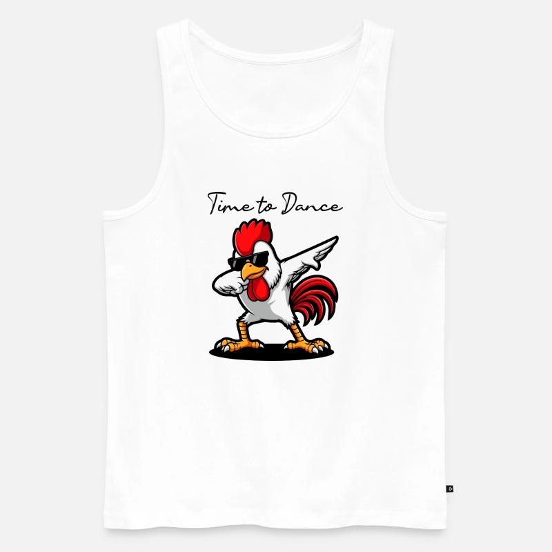 Städtischer Hahn mit dunkler Brille - Männer Premium Bio Tank Top - Weiß