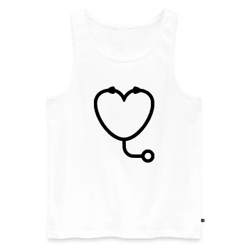 Vet Heart Stethoscope Logo - Men's Premium Organic Tank Top - white - Front - Michal (187cm)