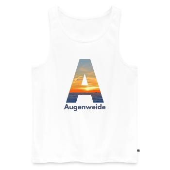 Augenweide - Wortschätze, vergessene Wörter - Männer Premium Bio Tank Top - Weiß - Vorne - Michal (187cm)