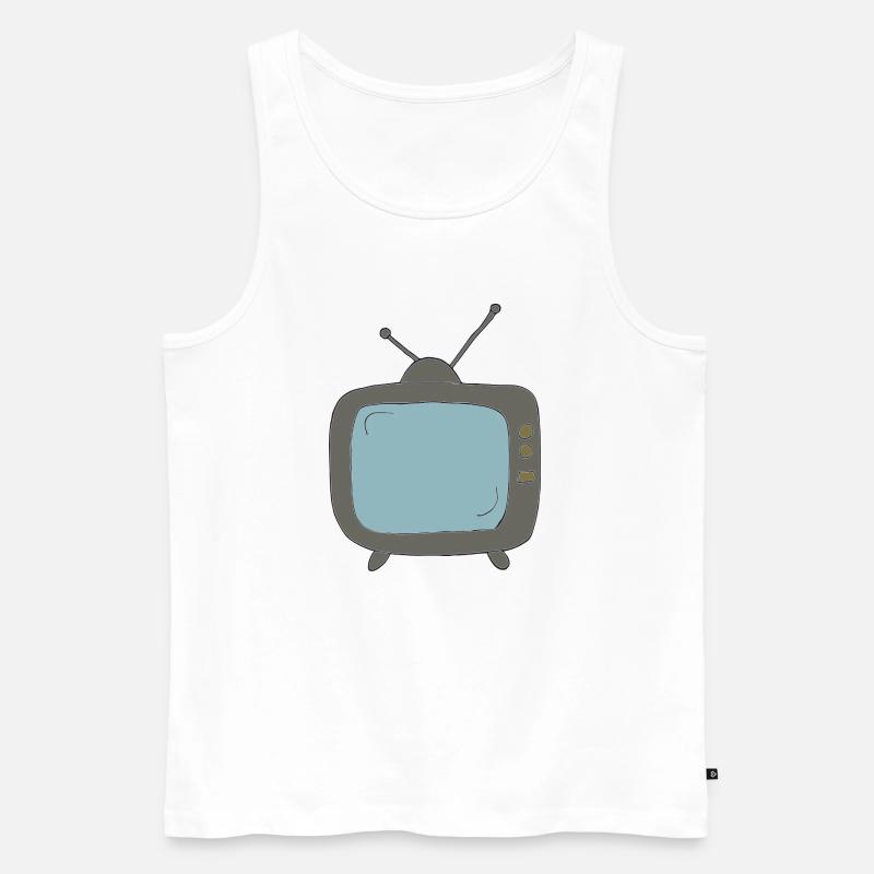 fernseher comicstyle - Männer Premium Bio Tank Top - Weiß