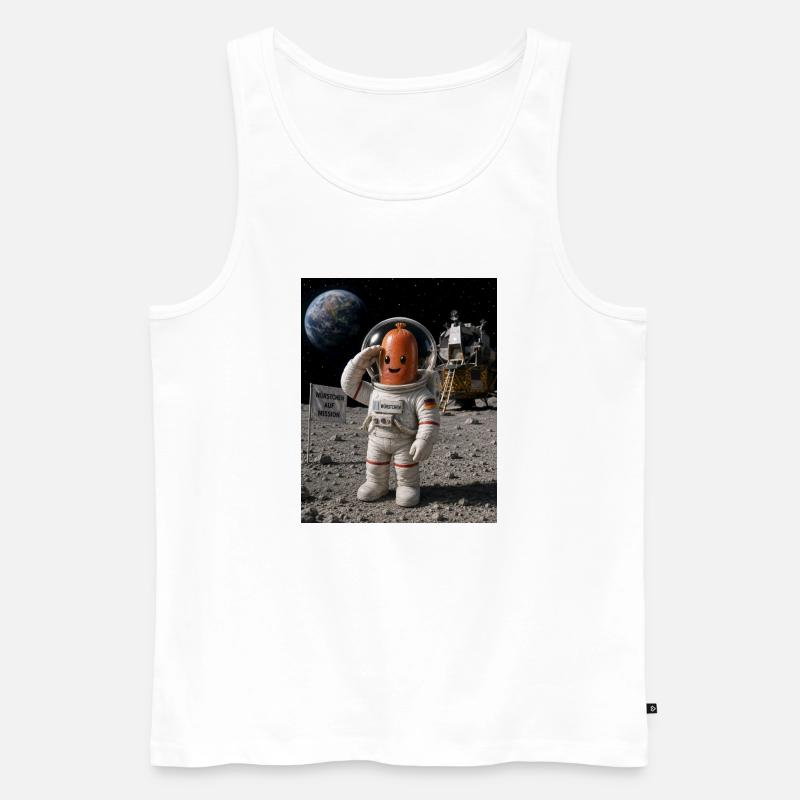 Astronaut Würstchen 2 - Männer Premium Bio Tank Top - Weiß