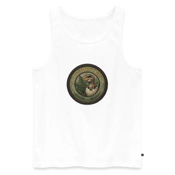 Dino Hatch Patch Forest - Men's Premium Organic Tank Top - white - Front - Michal (187cm)