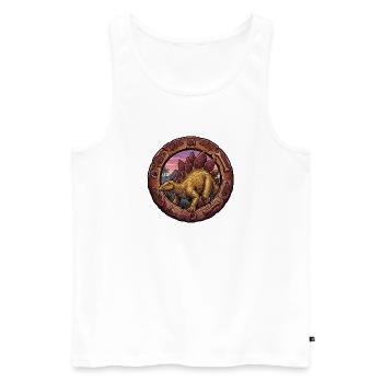 Stégosaure fossile de dinosaures - Débardeur bio Premium Homme - blanc - Devant - Michal (187cm)