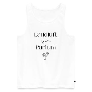 Landluft ist mein Parfum - Männer Premium Bio Tank Top - Weiß - Vorne - Michal (187cm)