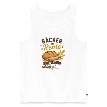 Bäcker in Rente – Brot und Weizen Ruhestand Spruch - Männer Premium Bio Tank Top - Weiß - Vorne - Michal (187cm)