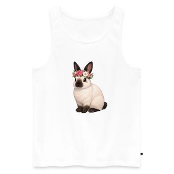 Kalifornier Kaninchen - Männer Premium Bio Tank Top - Weiß - Vorne - Michal (187cm)