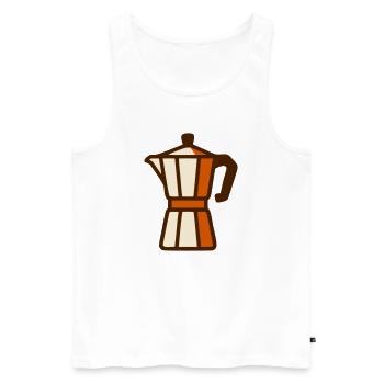 Icône du café de la cafetière à espresso - Débardeur bio Premium Homme - blanc - Devant - Michal (187cm)