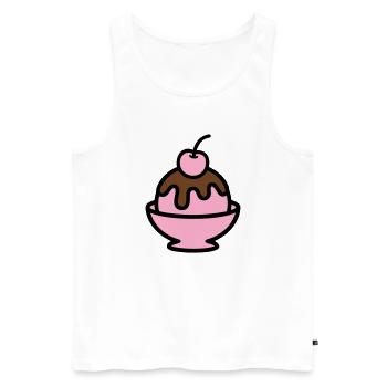 Sundae Cherry Artwork - Men's Premium Organic Tank Top - white - Front - Michal (187cm)