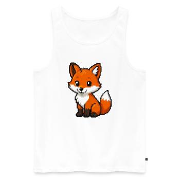 Renard Rétro Pixel Câlin Renard - Débardeur bio Premium Homme - blanc - Devant - Michal (187cm)