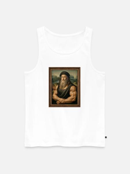 Muskulöser Da Vinci - Männer Premium Bio Tank Top - Weiß