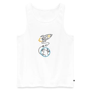 Vergesst nicht, aufzuladen (für helle Hintergründe) - Männer Premium Bio Tank Top - Weiß - Vorne - Michal (187cm)