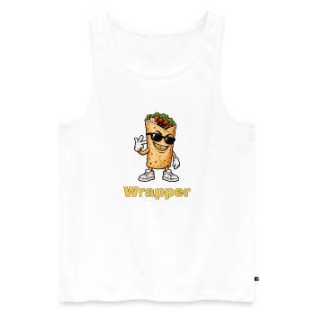Wrapper – Burrito mit goldenen Grillz - Männer Premium Bio Tank Top - Weiß - Vorne - Michal (187cm)