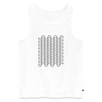 Wellenmuster - Männer Premium Bio Tank Top - Weiß - Vorne - Michal (187cm)