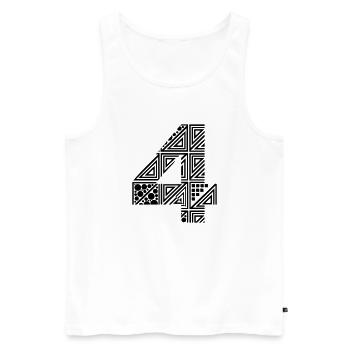 four number 4 - Men's Premium Organic Tank Top - white - Front - AI Model Male 178 light (178cm)