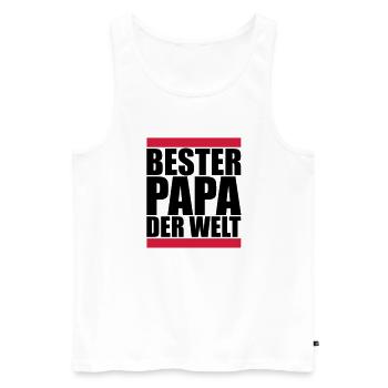 bester papa der welt - Männer Premium Bio Tank Top - Weiß - Vorne - AI Model Male 178 light (178cm)