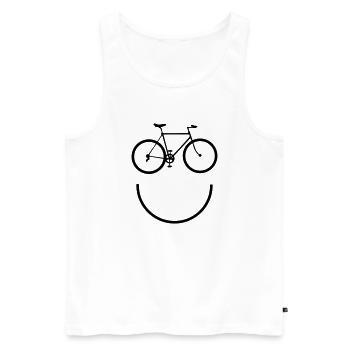 Cyclist Smiley - Männer Premium Bio Tank Top - Weiß - Vorne - Michal (187cm)
