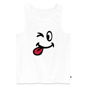 smiley clin oeil 3105 - Débardeur bio Premium Homme - blanc - Devant - Michal (187cm)