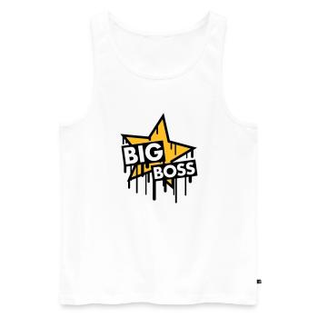 big_boss_star - Débardeur bio Premium Homme - blanc - Devant - AI Model Male 178 light (178cm)