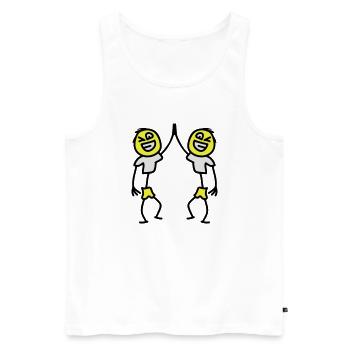 Two Friends - Männer Premium Bio Tank Top - Weiß - Vorne - Michal (187cm)