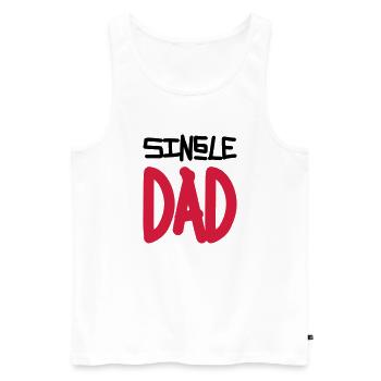 Single Dad - Men's Premium Organic Tank Top - white - Front - AI Model Male 178 light (178cm)