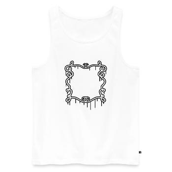 Künstlerischer Graffiti Rahmen - Männer Premium Bio Tank Top - Weiß - Vorne - AI Model Male 178 light (178cm)