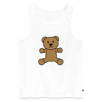 ours en peluche - Débardeur bio Premium Homme - blanc - Devant - Michal (187cm)