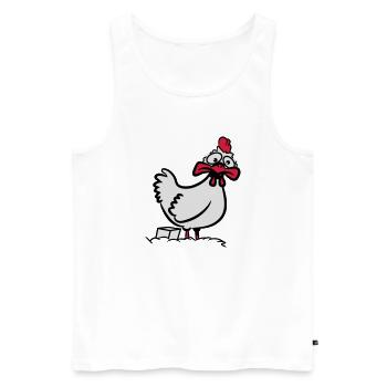 Poulet stupide pour animaux drôle - Débardeur bio Premium Homme - blanc - Devant - Michal (187cm)