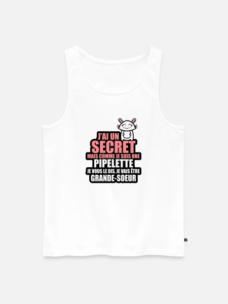 j'ai un secret je vais être grande-soeur - Débardeur bio Premium Homme - blanc