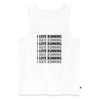 I Love / Hate Running - Men's Premium Organic Tank Top - white - Front - AI Model Male 178 light (178cm)