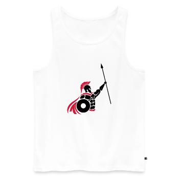 spartaner_01 - Männer Premium Bio Tank Top - Weiß - Vorne - Michal (187cm)