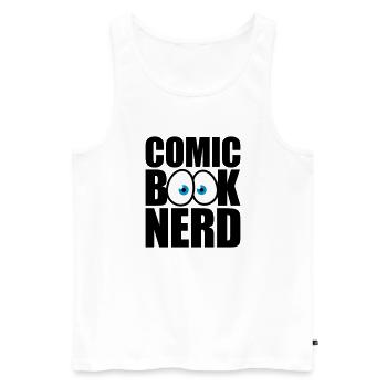 Nerd de bande dessinée - Débardeur bio Premium Homme - blanc - Devant - AI Model Male 178 light (178cm)