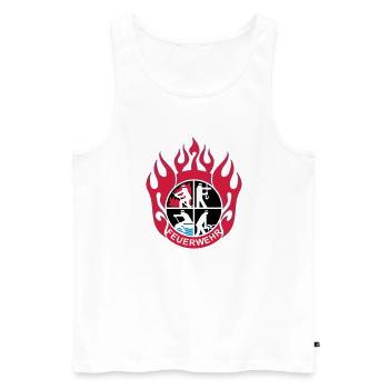 Flamme Feuerwehr Logo mod - Männer Premium Bio Tank Top - Weiß - Vorne - Michal (187cm)