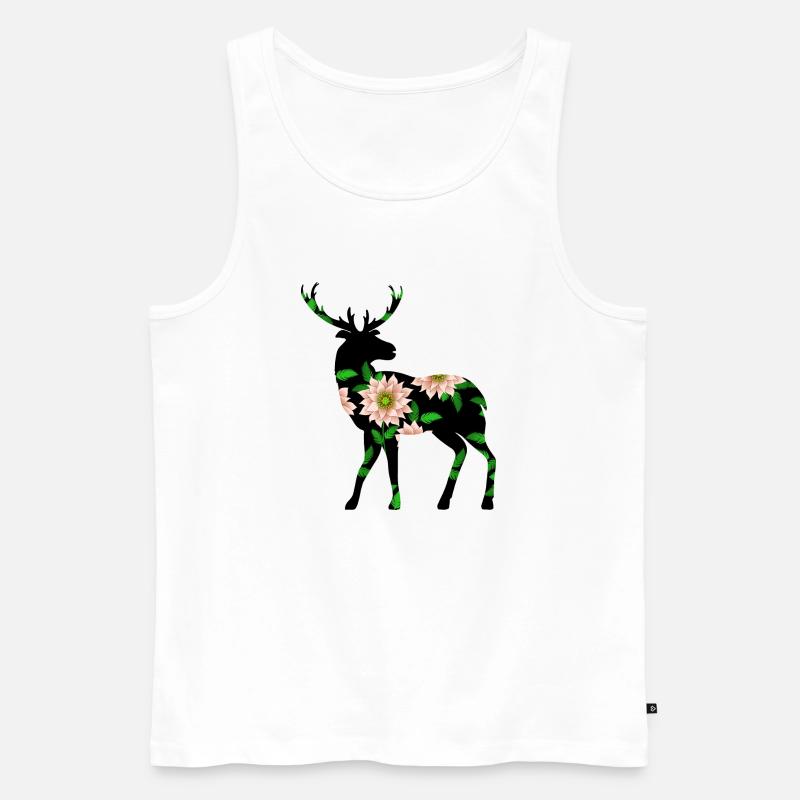 Hirsch - Männer Premium Bio Tank Top - Weiß