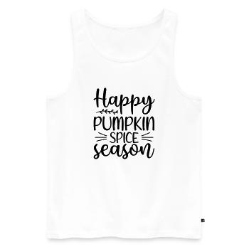 9 happy pumpkin spice season - Men's Premium Organic Tank Top - white - Front - Michal (187cm)