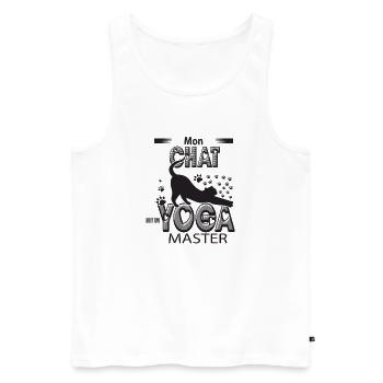 YOGA MASTER - Débardeur bio Premium Homme - blanc - Devant - Michal (187cm)
