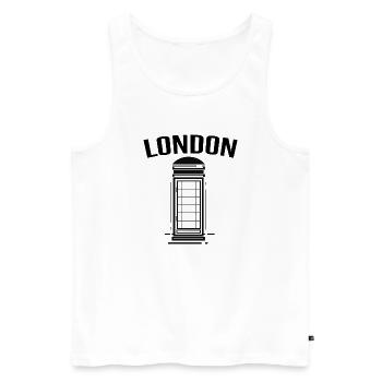 Bus de Londres - Débardeur bio Premium Homme - blanc - Devant - Michal (187cm)