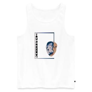 Heuchler - Männer Premium Bio Tank Top - Weiß - Vorne - AI Model Male 178 light (178cm)