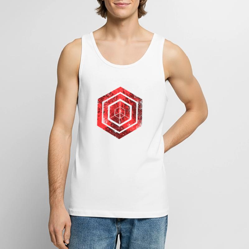 Codage géométrique du programmeur de programmation hexagonale Débardeur bio Premium Homme