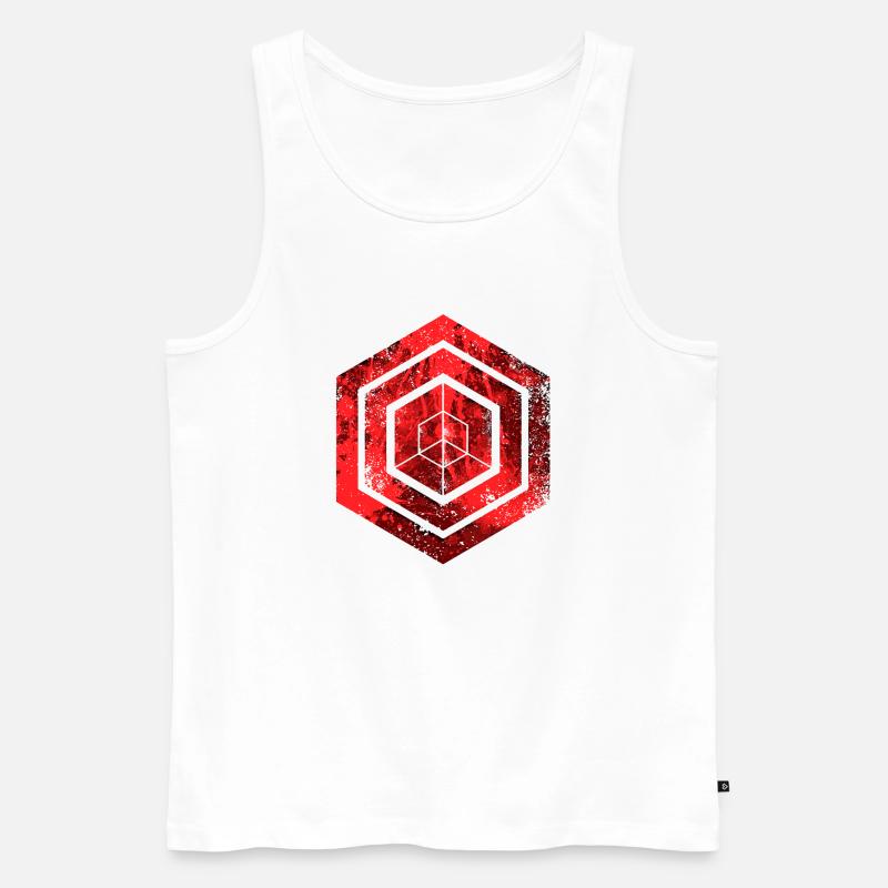 Hexagon-Programmierung Programmierer Codierung geometrisch - Männer Premium Bio Tank Top - Weiß
